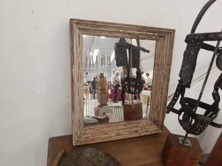 Espejo antiguo madera pino