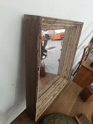 Espejo antiguo madera pino