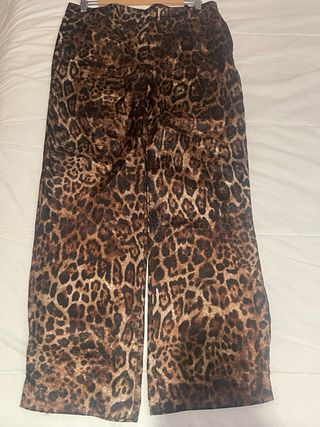 Pantalón Jacquard Animal Print Zara Talla L