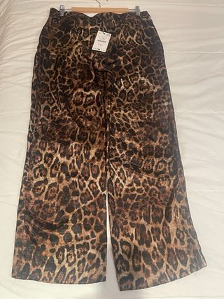 Pantalón Jacquard Animal Print Zara Talla L