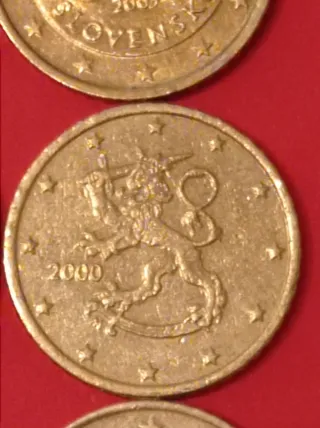Lote 9 monedas 50 céntimos Euro