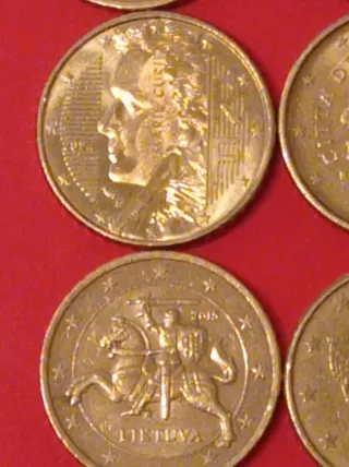 Lote 9 monedas 50 céntimos Euro
