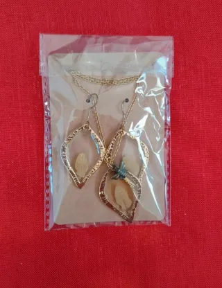 Set Collana e Orecchini Fatti a Mano Foglie