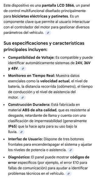 Pantalla LCD S866 para bici eléctrica