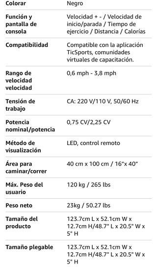Cinta de correr smart negra con control