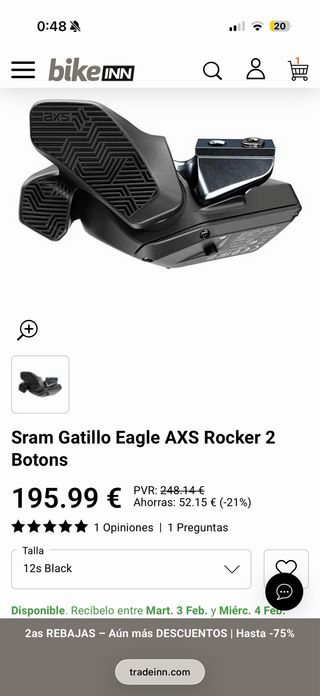 Pulsador Sram AXS 2 botones