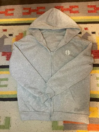 Felpa con zip grigia