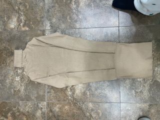 Vestido Bershka elástico beige/marrón T.XS