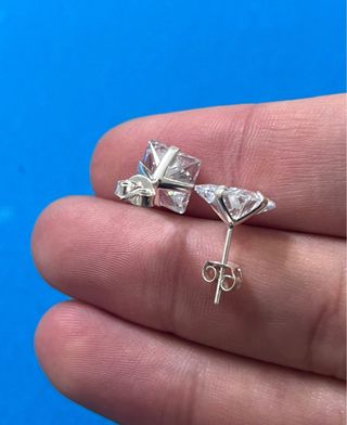 Pendientes Cuadrados Circonita Plata De Ley 925