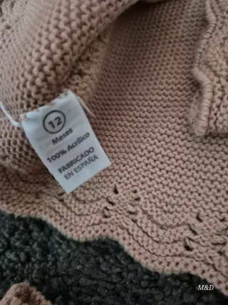 Conjunto bebé cárdigan y braguita rosa palo