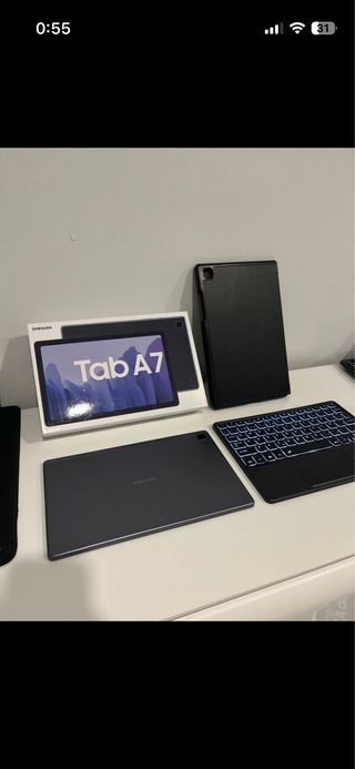 Samsung Tab A7 + Teclado + Funda