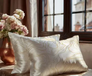 Fundas Cojín Satén 30x50 Dorado nuevas