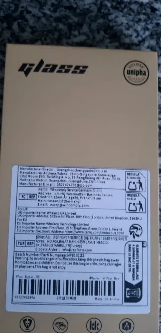 Película prot. ecrã iPhone 14 Pro Max Vidro 9D