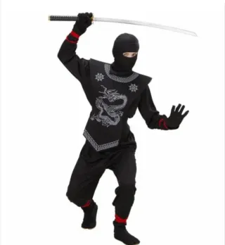 Disfraz Ninja Dragón Negro Talla 11-13 años