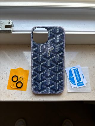 Cover Goyard iPhone 15 + Protezione Camera