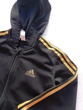 Chaqueta Adidas niño negra y dorada