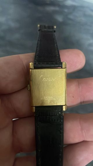 Cartier Tank Louis 18k Oro Correa Negra