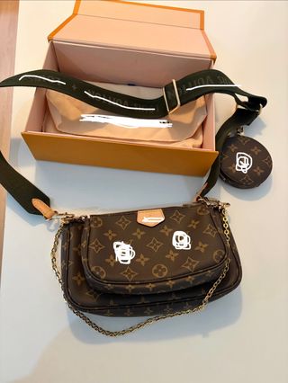 Bolso Lona Bandolera Marrón/Verde