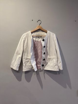 Chaqueta Corta Cortefiel Flores Forro Talla XL