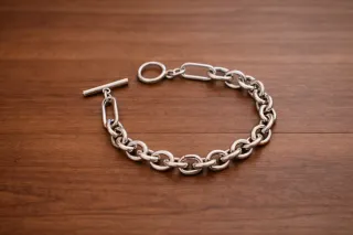 Pulsera de eslabones plateada