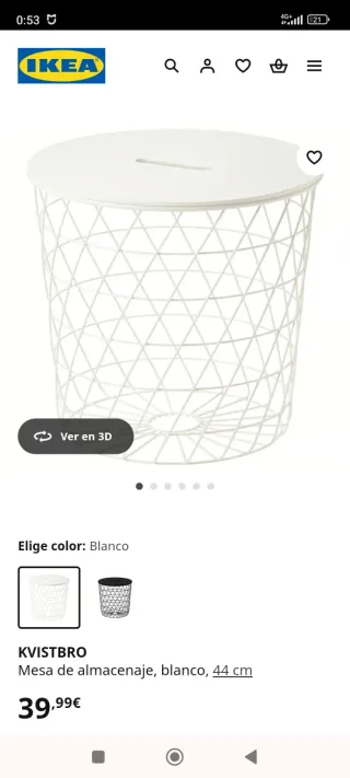 Mesa de almacenaje KVISTBRO blanca