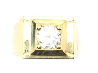 sello oro 18k con piedra con circonita