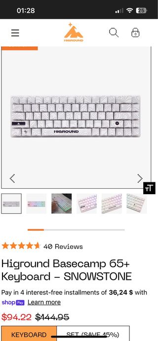 Teclado Highground Snowstone