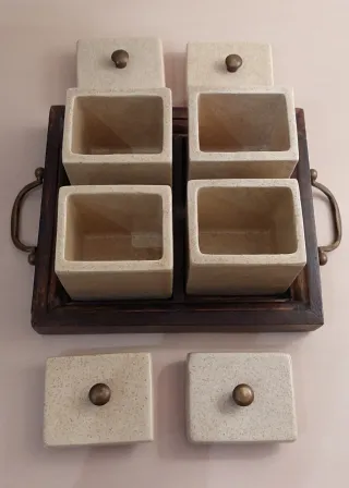 Set 4 Cajas Decorativas con Bandeja