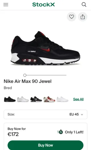 Nike Air Max 90 Jewel Bred Talla 44
