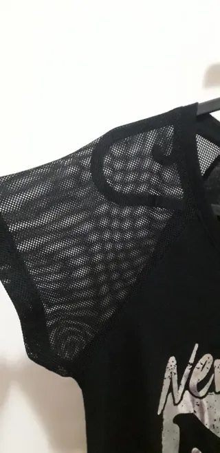 Camiseta Silver Negra con Dibujo NYC