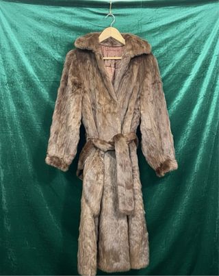 Chaqueta de piel marrón