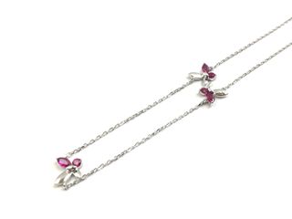 cadena plata 925mm con piedra con circonita 19 2.5cm