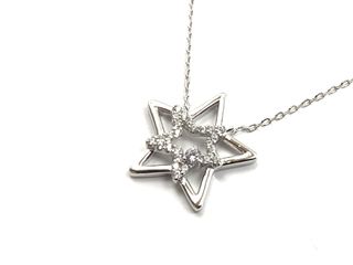 cadena plata 925mm con piedra con circonita 19 2.5cm