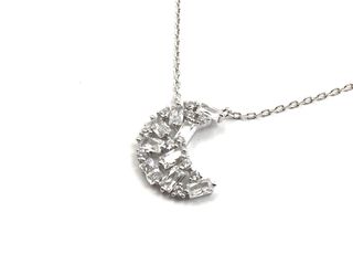 cadena plata 925mm con piedra con circonita 19 2.5cm