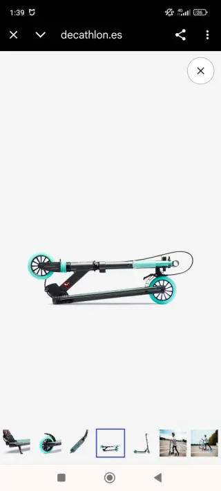 Patinete Oxelo MID5 Gris Menta