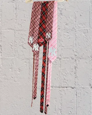 Corbata Rework Yankees Rosa y Roja