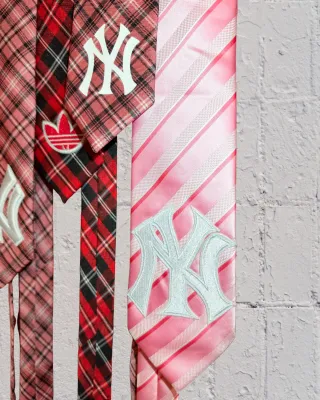 Corbata Rework Yankees Rosa y Roja