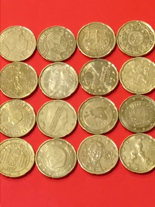Lote de 16 monedas de 20 céntimos Euro