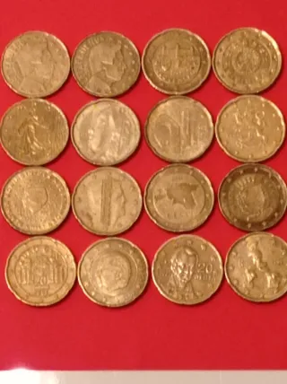 Lote de 16 monedas de 20 céntimos Euro