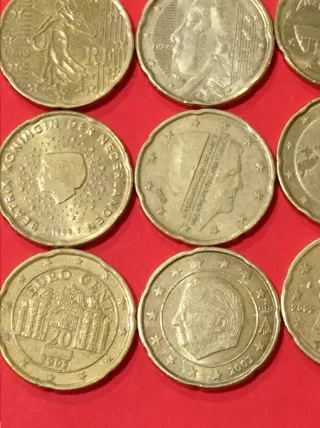Lote de 16 monedas de 20 céntimos Euro