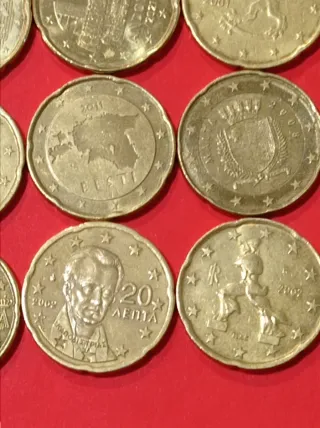 Lote de 16 monedas de 20 céntimos Euro