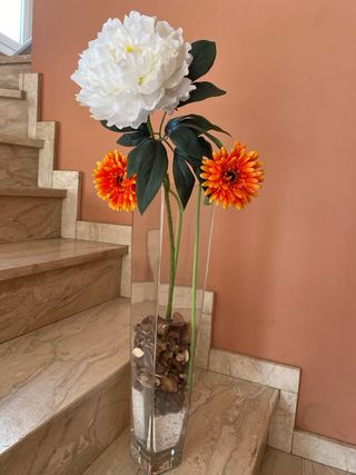 Jarrón alto de cristal