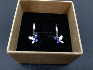 argollas plata 925mm con piedra con circonita