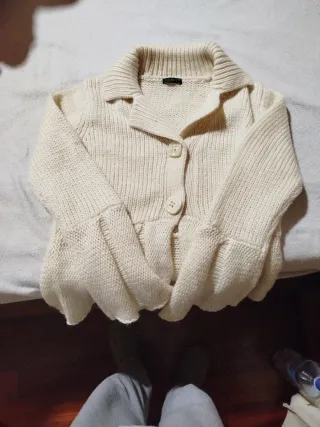 Jersey de lana beige talla L