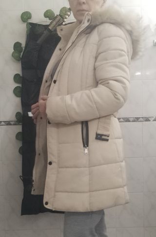 Anorak beige mujer con cinturón