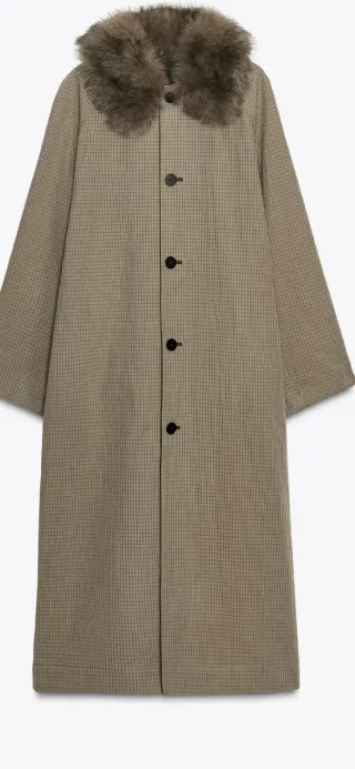 Trench reversible cuello pelo T/XS zara