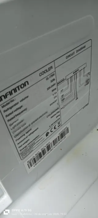 Nevera Infiniton 1 Puerta No Frost 175 X 60 x 63 m