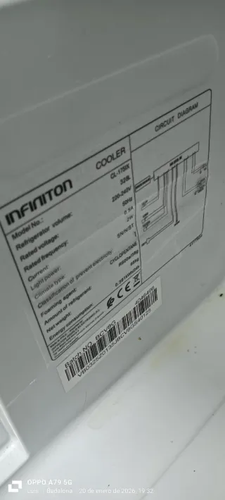 Nevera Infiniton 1 Puerta No Frost 175 X 60 x 63 m