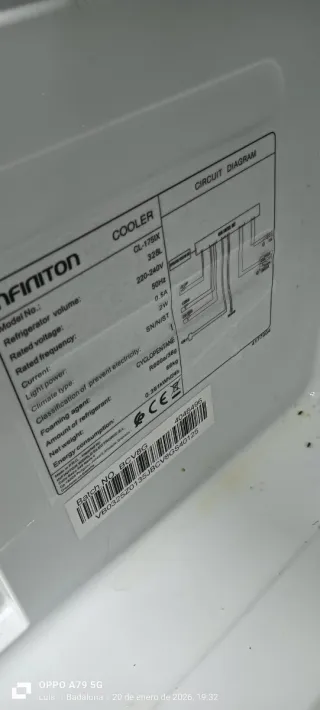 Nevera Infiniton 1 Puerta No Frost 175 X 60 x 63 m