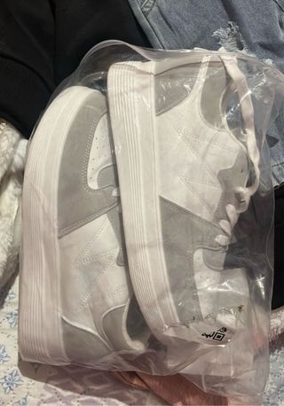 Zapatillas Mujer Talla 40 Gris y Blanco